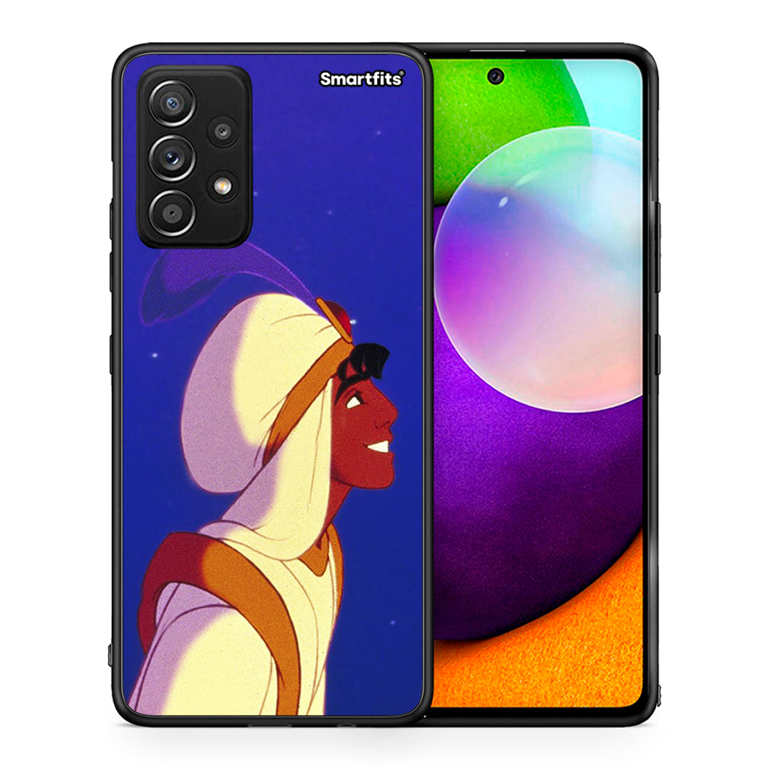 Θήκη Samsung Galaxy A52 Alladin And Jasmine Love 1 από τη Smartfits με σχέδιο στο πίσω μέρος και μαύρο περίβλημα | Samsung Galaxy A52 Alladin And Jasmine Love 1 case with colorful back and black bezels