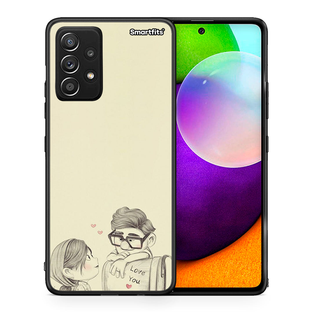 Θήκη Samsung Galaxy A52 Carl And Ellie από τη Smartfits με σχέδιο στο πίσω μέρος και μαύρο περίβλημα | Samsung Galaxy A52 Carl And Ellie case with colorful back and black bezels