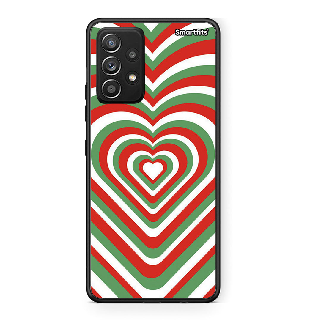 Samsung Galaxy A52 Christmas Hearts θήκη από τη Smartfits με σχέδιο στο πίσω μέρος και μαύρο περίβλημα | Smartphone case with colorful back and black bezels by Smartfits