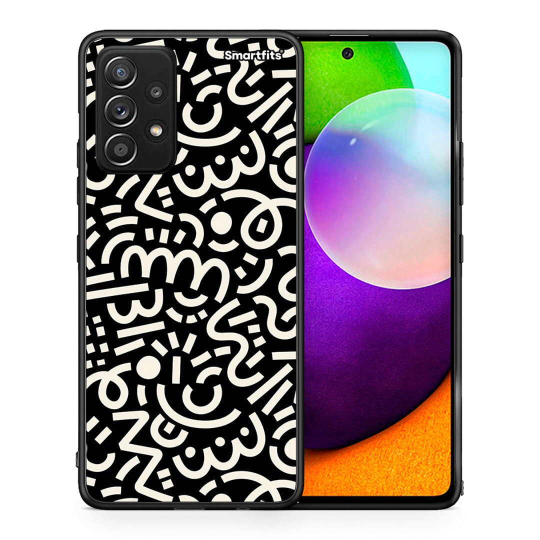 Θήκη Samsung Galaxy A52 Doodle Art από τη Smartfits με σχέδιο στο πίσω μέρος και μαύρο περίβλημα | Samsung Galaxy A52 Doodle Art case with colorful back and black bezels