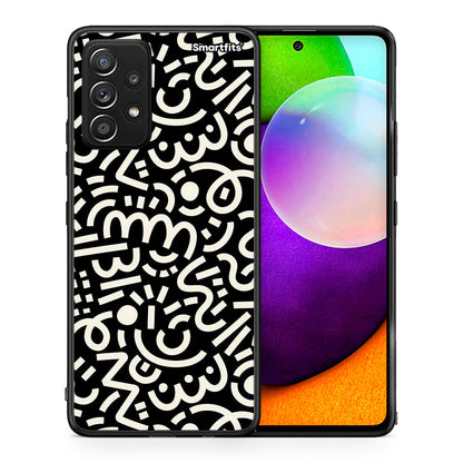 Θήκη Samsung Galaxy A52 Doodle Art από τη Smartfits με σχέδιο στο πίσω μέρος και μαύρο περίβλημα | Samsung Galaxy A52 Doodle Art case with colorful back and black bezels