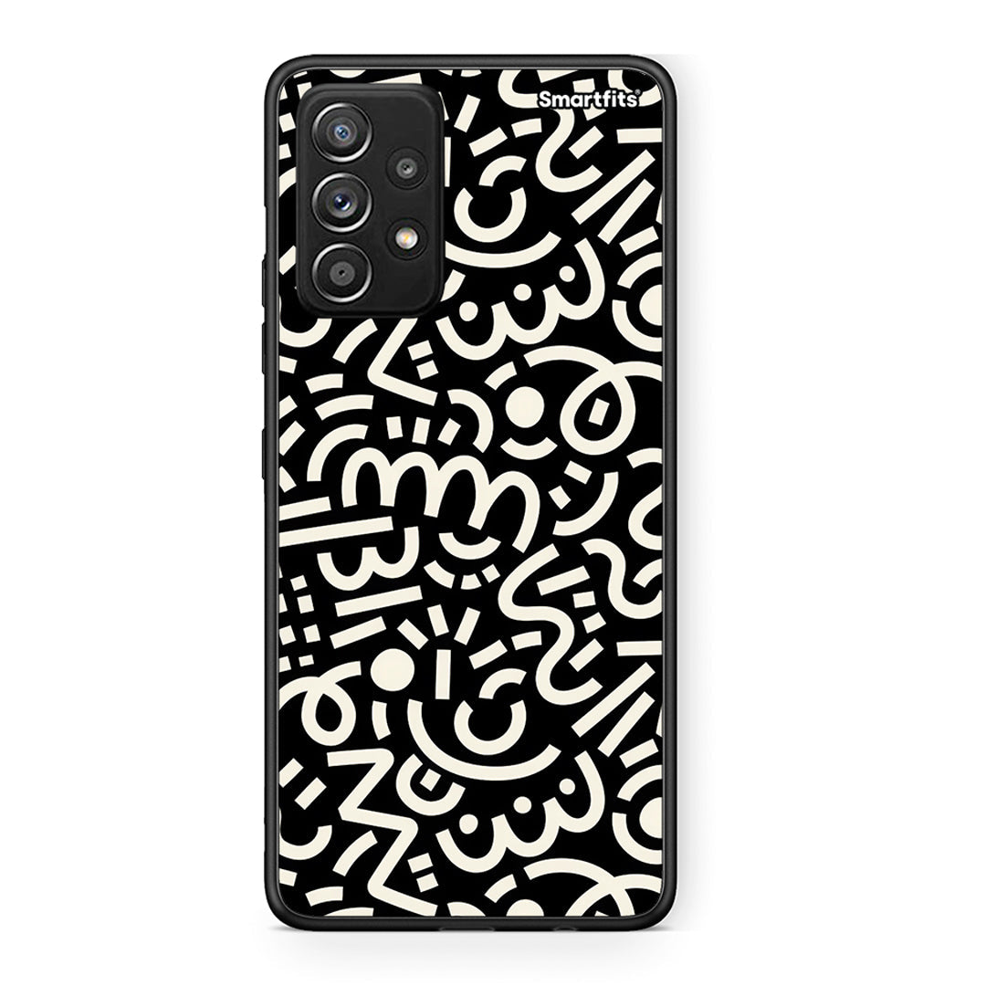 Samsung Galaxy A52 Doodle Art Θήκη από τη Smartfits με σχέδιο στο πίσω μέρος και μαύρο περίβλημα | Smartphone case with colorful back and black bezels by Smartfits