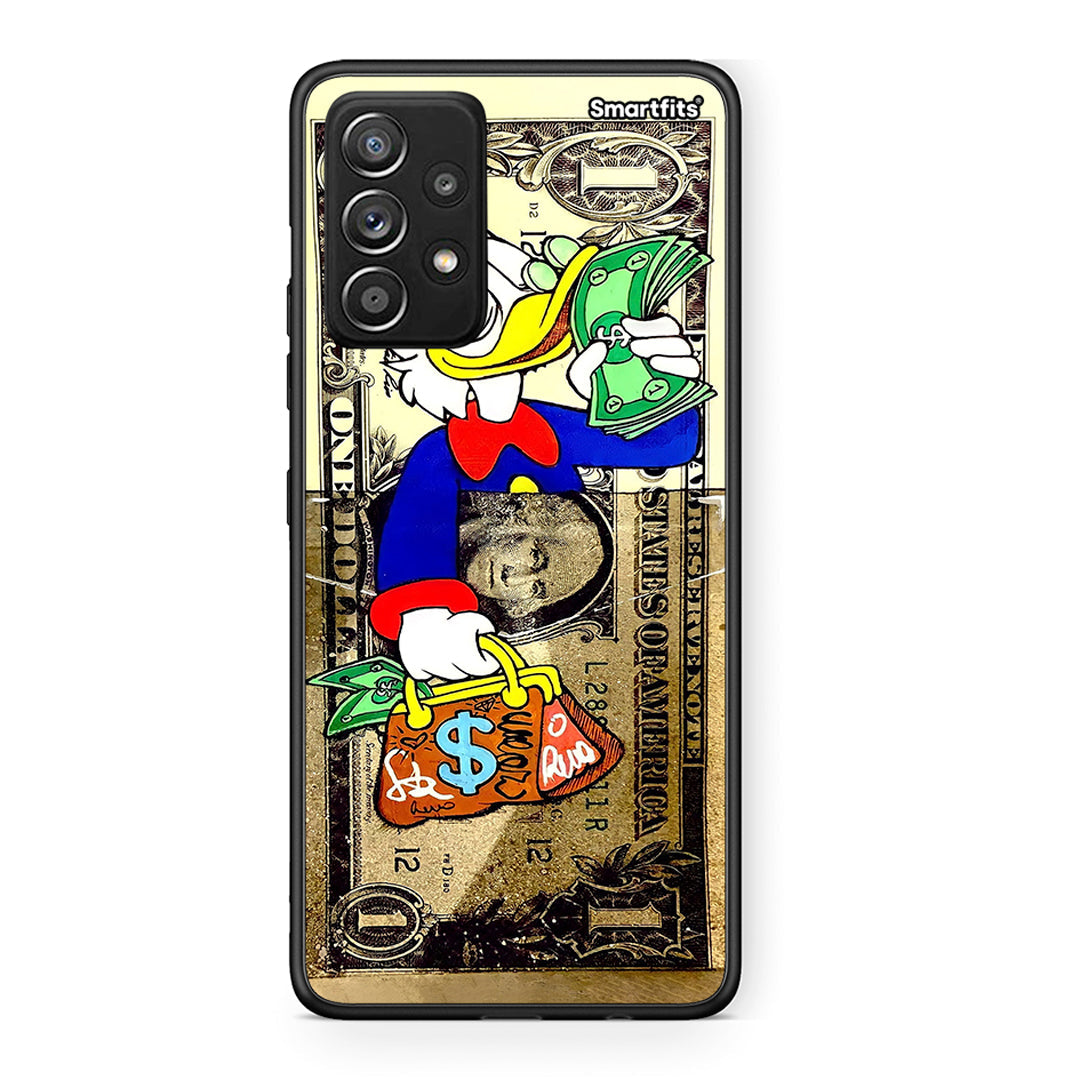 Samsung Galaxy A52 Duck Money Θήκη από τη Smartfits με σχέδιο στο πίσω μέρος και μαύρο περίβλημα | Smartphone case with colorful back and black bezels by Smartfits