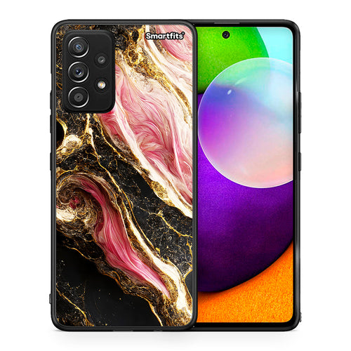 Θήκη Samsung Galaxy A52 Glamorous Pink Marble από τη Smartfits με σχέδιο στο πίσω μέρος και μαύρο περίβλημα | Samsung Galaxy A52 Glamorous Pink Marble case with colorful back and black bezels
