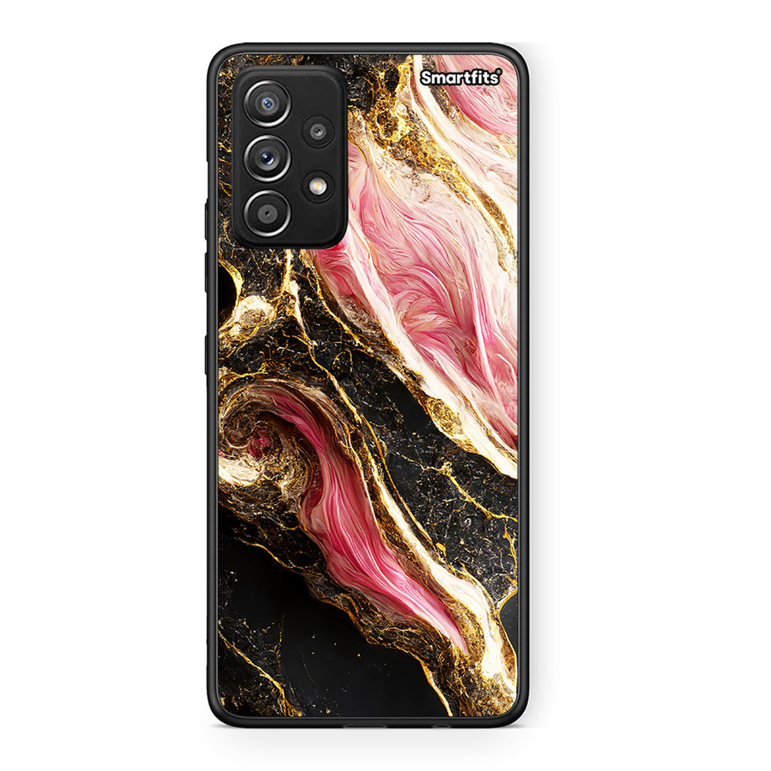 Samsung Galaxy A52 Glamorous Pink Marble θήκη από τη Smartfits με σχέδιο στο πίσω μέρος και μαύρο περίβλημα | Smartphone case with colorful back and black bezels by Smartfits
