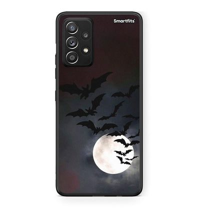 Samsung Galaxy A52 Halloween Bat Night Θήκη από τη Smartfits με σχέδιο στο πίσω μέρος και μαύρο περίβλημα | Smartphone case with colorful back and black bezels by Smartfits