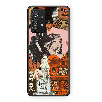 Samsung Galaxy A52 Halloween Collage Θήκη από τη Smartfits με σχέδιο στο πίσω μέρος και μαύρο περίβλημα | Smartphone case with colorful back and black bezels by Smartfits
