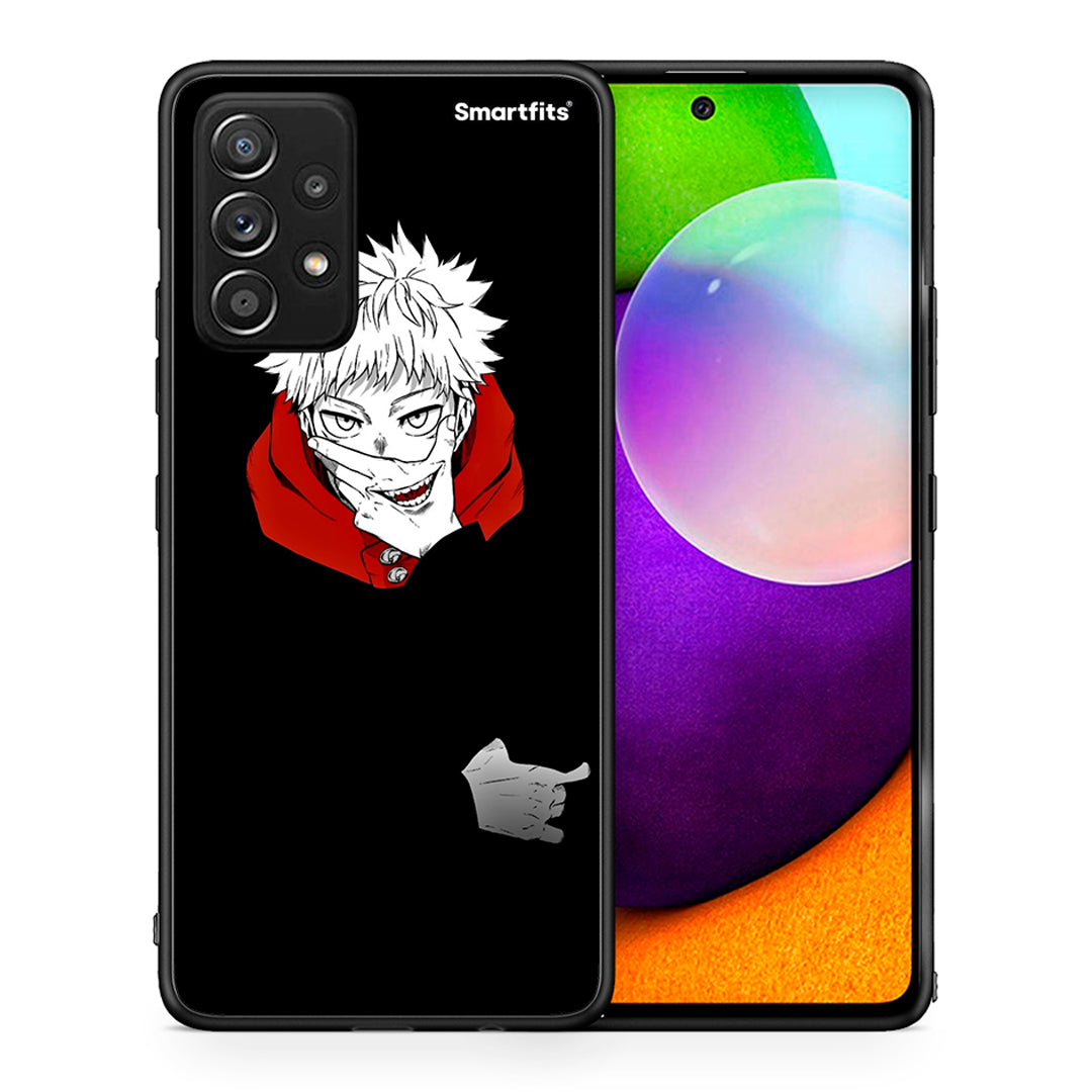 Θήκη Samsung Galaxy A52 Itadori Anime από τη Smartfits με σχέδιο στο πίσω μέρος και μαύρο περίβλημα | Samsung Galaxy A52 Itadori Anime case with colorful back and black bezels