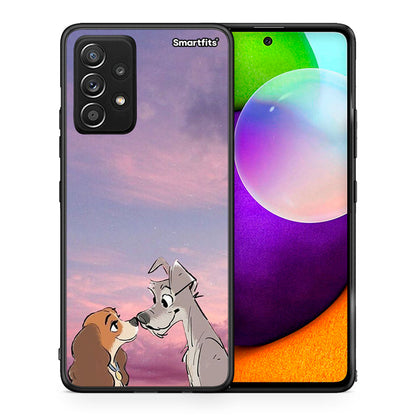 Θήκη Samsung Galaxy A52 Lady And Tramp από τη Smartfits με σχέδιο στο πίσω μέρος και μαύρο περίβλημα | Samsung Galaxy A52 Lady And Tramp case with colorful back and black bezels