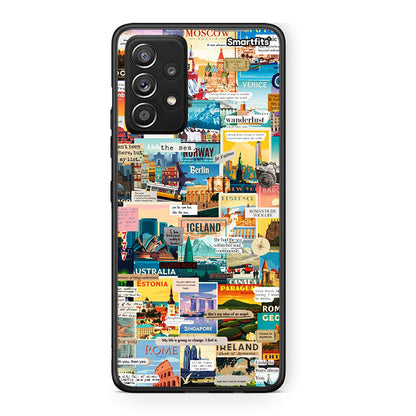 Samsung Galaxy A52 Live To Travel θήκη από τη Smartfits με σχέδιο στο πίσω μέρος και μαύρο περίβλημα | Smartphone case with colorful back and black bezels by Smartfits