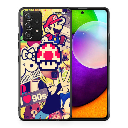 Θήκη Samsung Galaxy A52 Love The 90s από τη Smartfits με σχέδιο στο πίσω μέρος και μαύρο περίβλημα | Samsung Galaxy A52 Love The 90s case with colorful back and black bezels