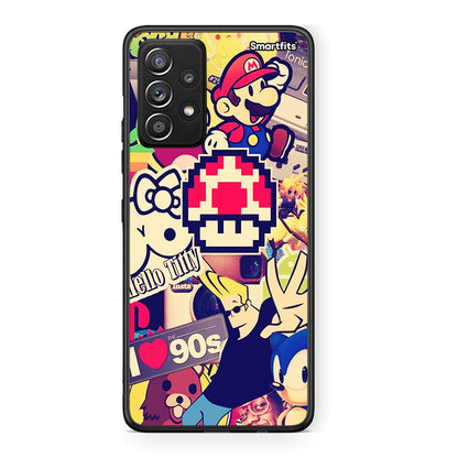 Samsung Galaxy A52 Love The 90s θήκη από τη Smartfits με σχέδιο στο πίσω μέρος και μαύρο περίβλημα | Smartphone case with colorful back and black bezels by Smartfits