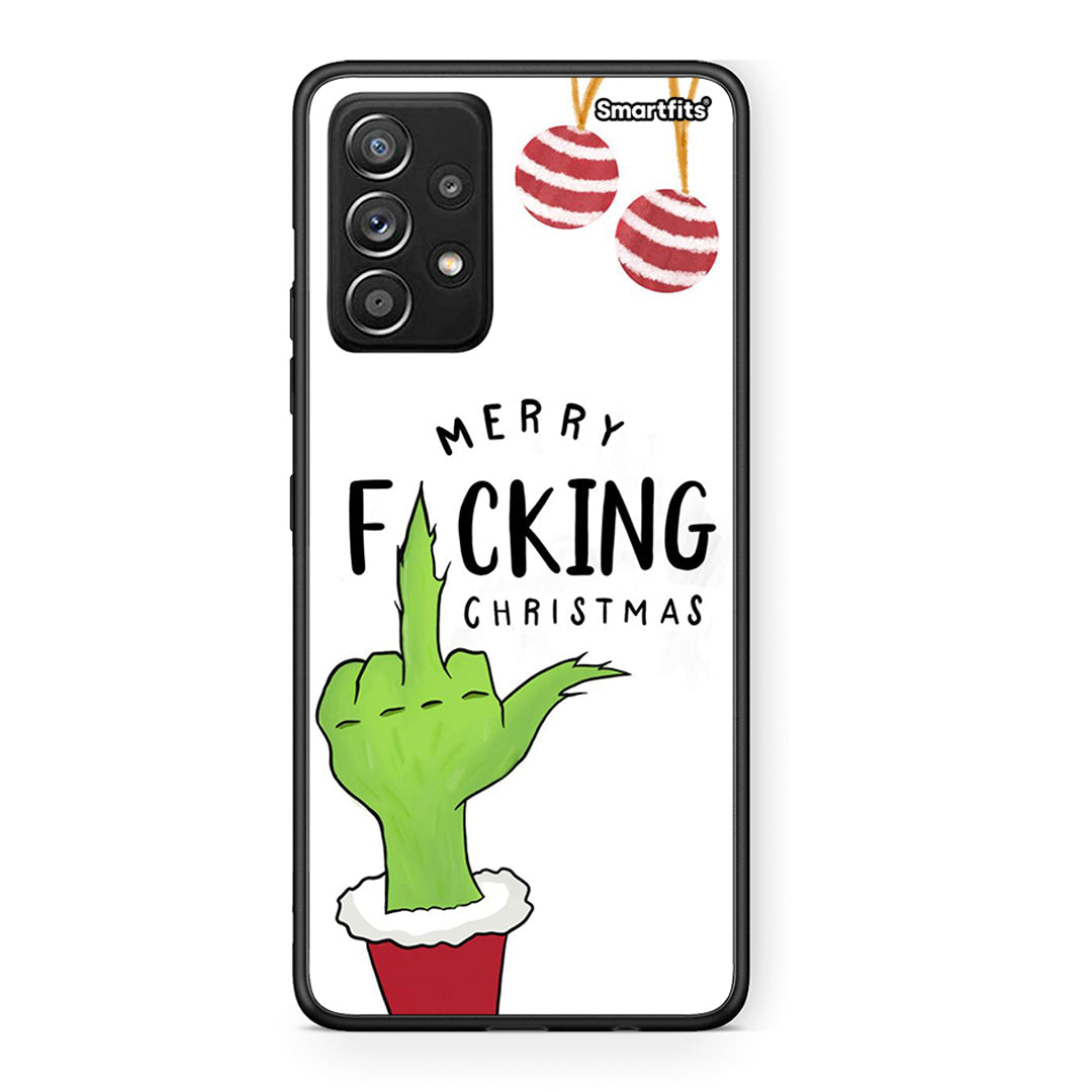 Samsung Galaxy A52 Merry F Xmas θήκη από τη Smartfits με σχέδιο στο πίσω μέρος και μαύρο περίβλημα | Smartphone case with colorful back and black bezels by Smartfits