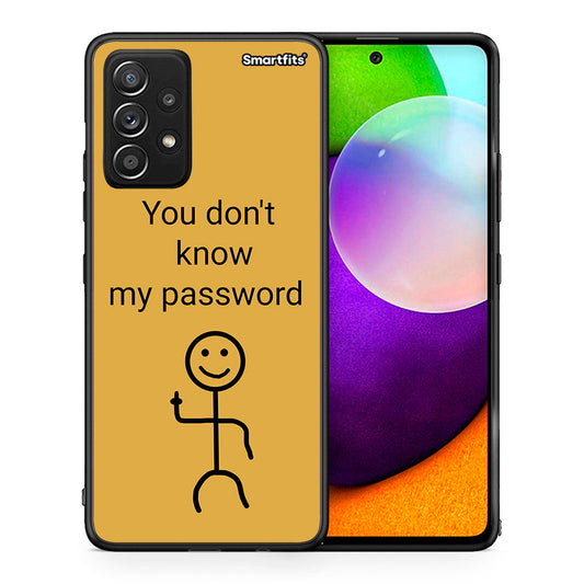 Θήκη Samsung Galaxy A52 My Password από τη Smartfits με σχέδιο στο πίσω μέρος και μαύρο περίβλημα | Samsung Galaxy A52 My Password case with colorful back and black bezels