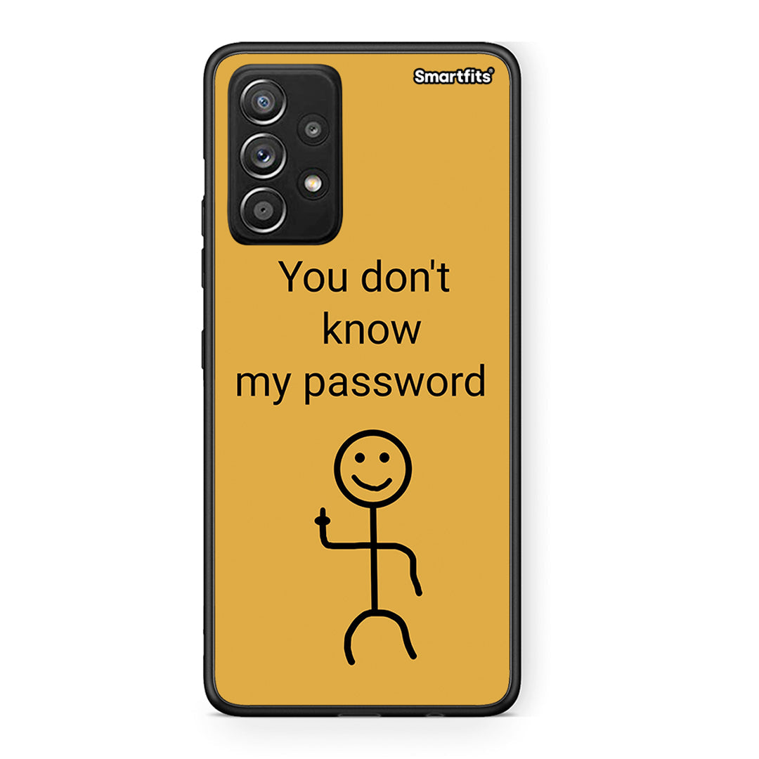 Samsung Galaxy A52 My Password Θήκη από τη Smartfits με σχέδιο στο πίσω μέρος και μαύρο περίβλημα | Smartphone case with colorful back and black bezels by Smartfits