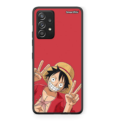 Samsung Galaxy A52 Pirate Luffy Θήκη από τη Smartfits με σχέδιο στο πίσω μέρος και μαύρο περίβλημα | Smartphone case with colorful back and black bezels by Smartfits