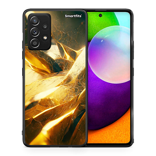 Θήκη Samsung Galaxy A52 Real Gold από τη Smartfits με σχέδιο στο πίσω μέρος και μαύρο περίβλημα | Samsung Galaxy A52 Real Gold case with colorful back and black bezels