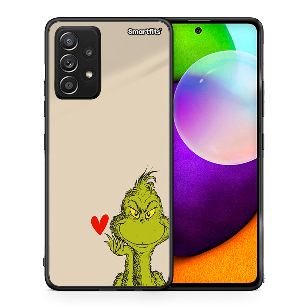 Θήκη Samsung Galaxy A52 Xmas Grinch από τη Smartfits με σχέδιο στο πίσω μέρος και μαύρο περίβλημα | Samsung Galaxy A52 Xmas Grinch case with colorful back and black bezels