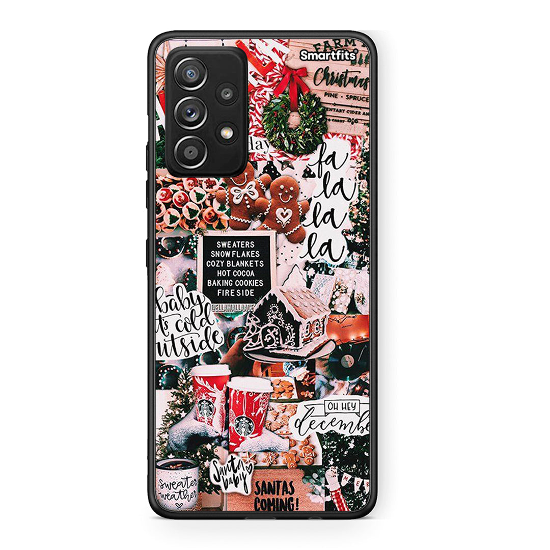 Samsung Galaxy A52 Xmas Habbits θήκη από τη Smartfits με σχέδιο στο πίσω μέρος και μαύρο περίβλημα | Smartphone case with colorful back and black bezels by Smartfits