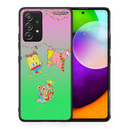 Θήκη Samsung Galaxy A52 Xmas Lights από τη Smartfits με σχέδιο στο πίσω μέρος και μαύρο περίβλημα | Samsung Galaxy A52 Xmas Lights case with colorful back and black bezels