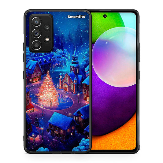 Θήκη Samsung Galaxy A52 Xmas Village από τη Smartfits με σχέδιο στο πίσω μέρος και μαύρο περίβλημα | Samsung Galaxy A52 Xmas Village case with colorful back and black bezels