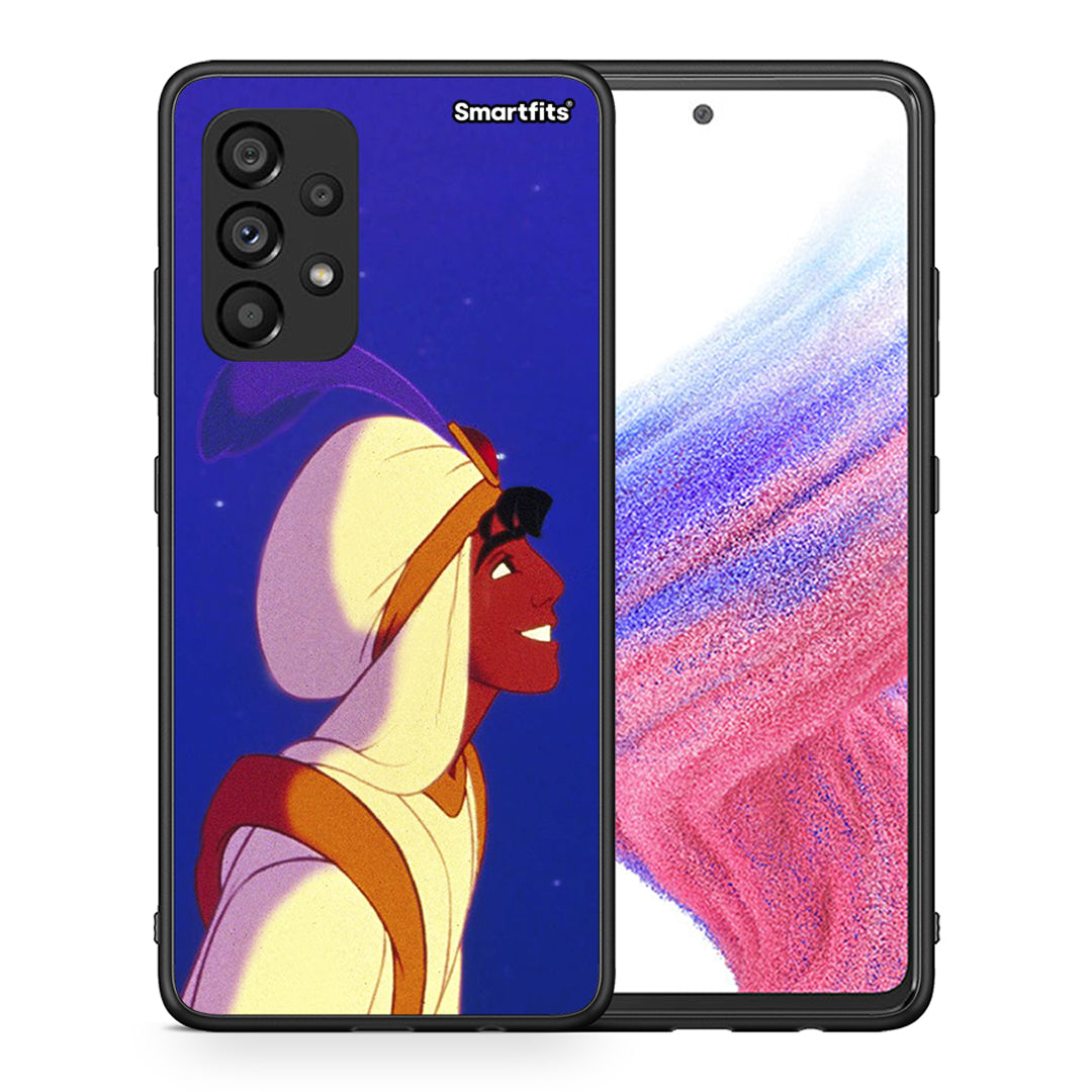Θήκη Samsung A53 5G Alladin And Jasmine Love 1 από τη Smartfits με σχέδιο στο πίσω μέρος και μαύρο περίβλημα | Samsung A53 5G Alladin And Jasmine Love 1 case with colorful back and black bezels