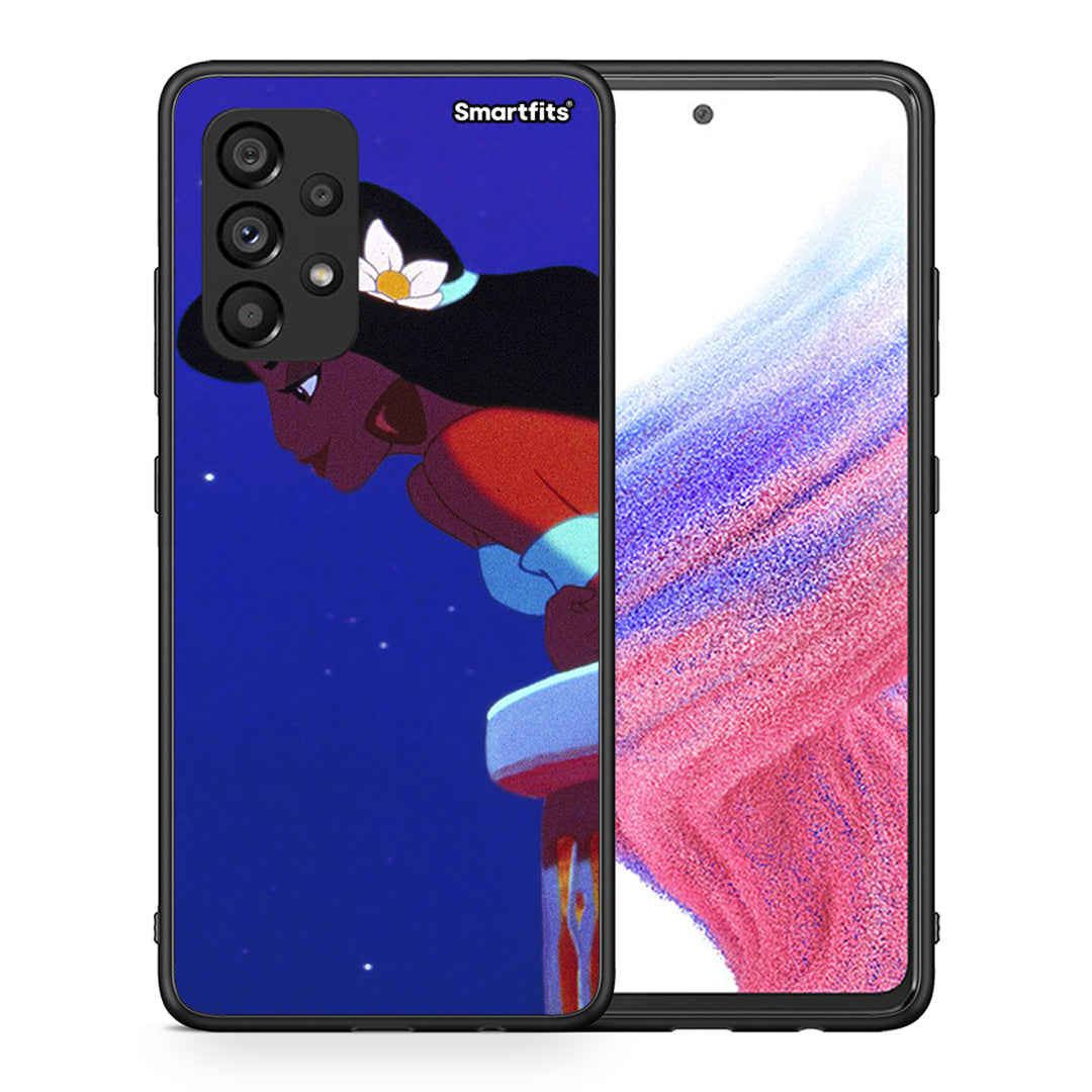 Θήκη Samsung A53 5G Alladin And Jasmine Love 2 από τη Smartfits με σχέδιο στο πίσω μέρος και μαύρο περίβλημα | Samsung A53 5G Alladin And Jasmine Love 2 case with colorful back and black bezels