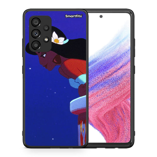 Θήκη Samsung A53 5G Alladin And Jasmine Love 2 από τη Smartfits με σχέδιο στο πίσω μέρος και μαύρο περίβλημα | Samsung A53 5G Alladin And Jasmine Love 2 case with colorful back and black bezels