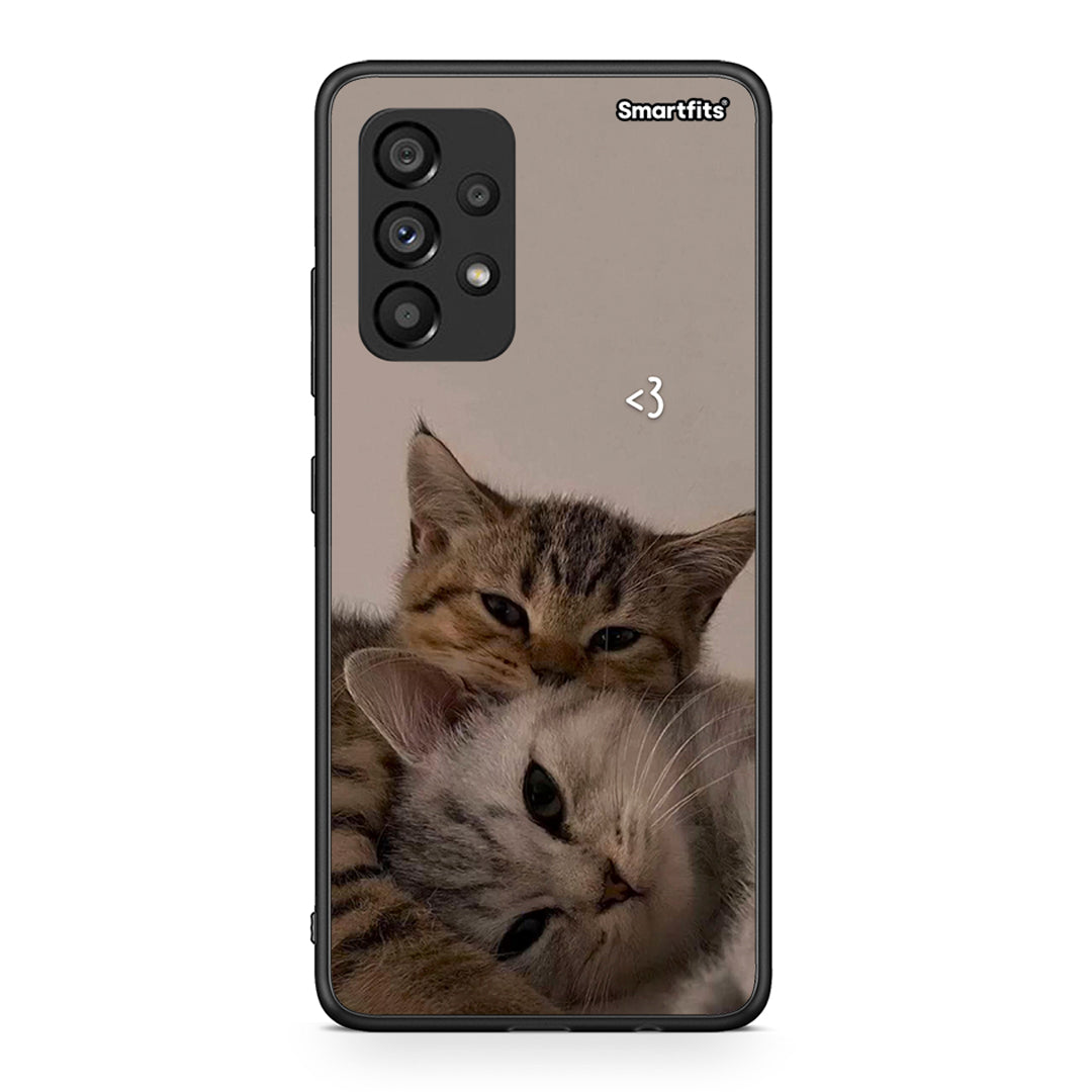 Samsung A53 5G Cats In Love Θήκη από τη Smartfits με σχέδιο στο πίσω μέρος και μαύρο περίβλημα | Smartphone case with colorful back and black bezels by Smartfits