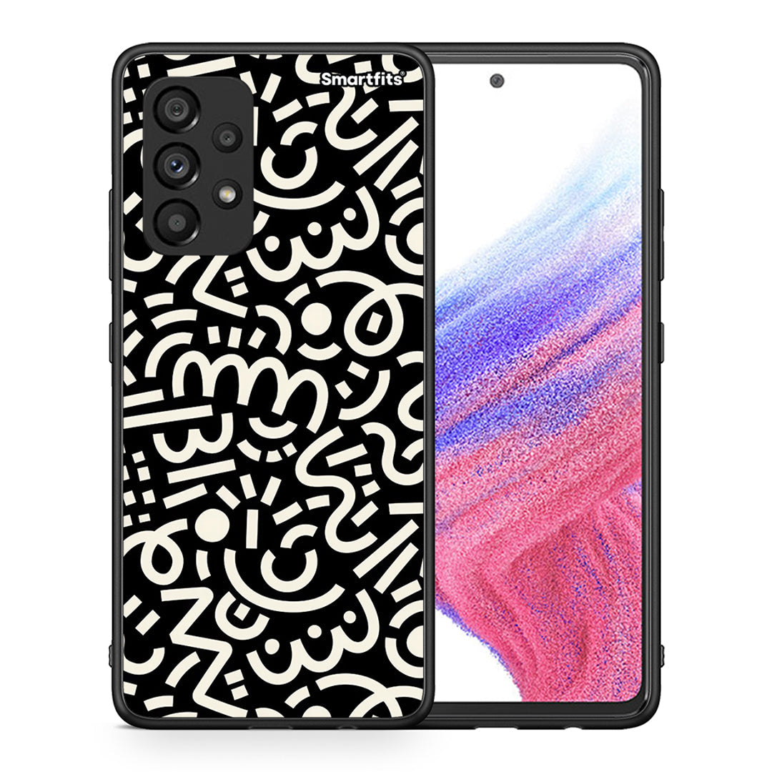 Θήκη Samsung A53 5G Doodle Art από τη Smartfits με σχέδιο στο πίσω μέρος και μαύρο περίβλημα | Samsung A53 5G Doodle Art case with colorful back and black bezels