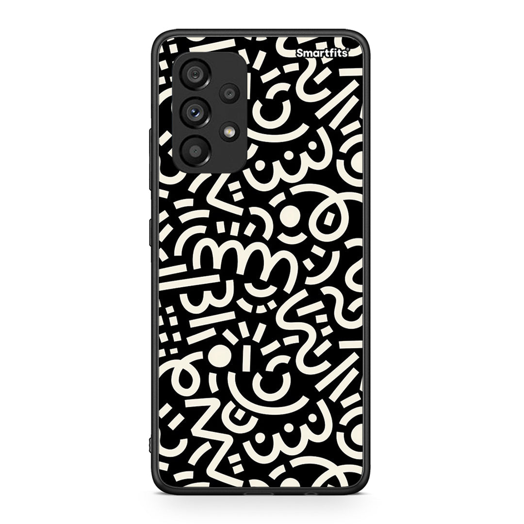 Samsung A53 5G Doodle Art Θήκη από τη Smartfits με σχέδιο στο πίσω μέρος και μαύρο περίβλημα | Smartphone case with colorful back and black bezels by Smartfits