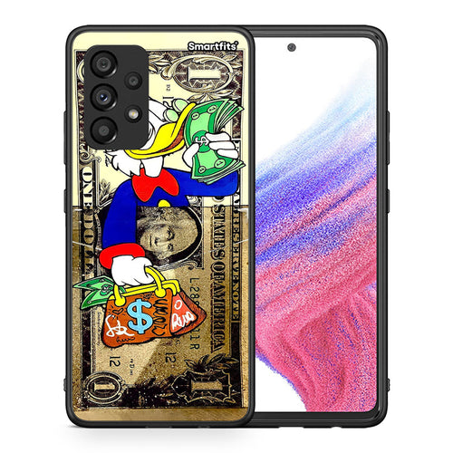 Θήκη Samsung A53 5G Duck Money από τη Smartfits με σχέδιο στο πίσω μέρος και μαύρο περίβλημα | Samsung A53 5G Duck Money case with colorful back and black bezels