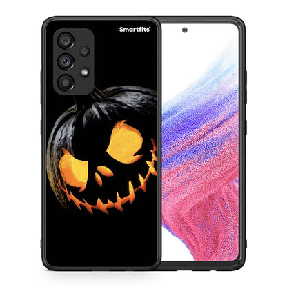 Θήκη Samsung A53 5G Halloween Scary Pumpkin από τη Smartfits με σχέδιο στο πίσω μέρος και μαύρο περίβλημα | Samsung A53 5G Halloween Scary Pumpkin case with colorful back and black bezels
