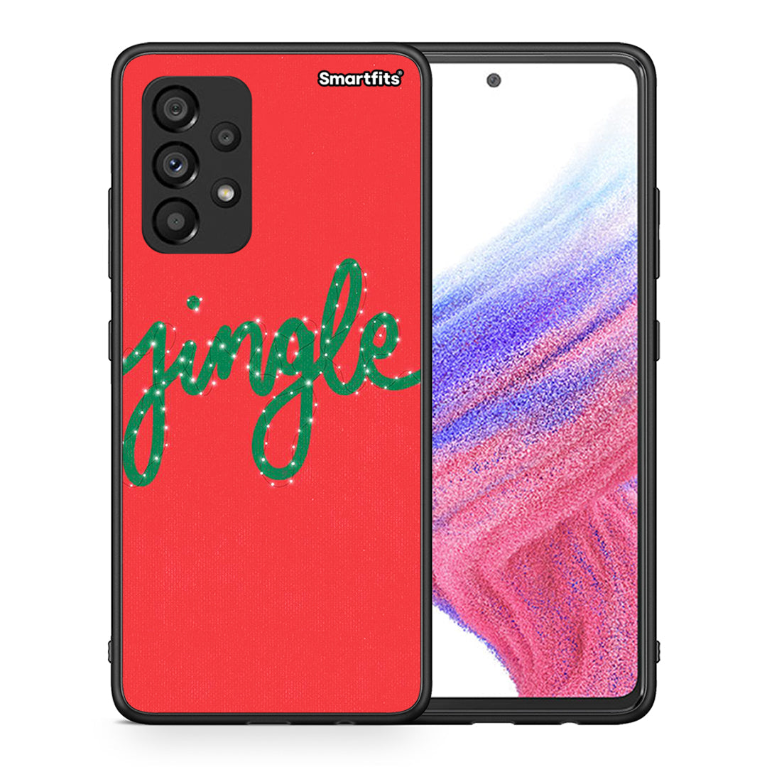 Θήκη Samsung A53 5G Jingle Xmas από τη Smartfits με σχέδιο στο πίσω μέρος και μαύρο περίβλημα | Samsung A53 5G Jingle Xmas case with colorful back and black bezels
