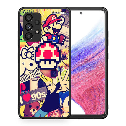 Θήκη Samsung A53 5G Love The 90s από τη Smartfits με σχέδιο στο πίσω μέρος και μαύρο περίβλημα | Samsung A53 5G Love The 90s case with colorful back and black bezels