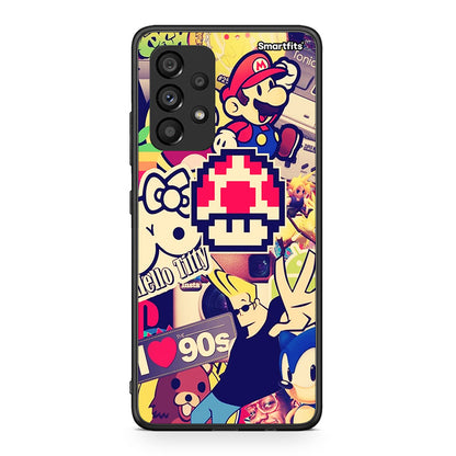 Samsung A53 5G Love The 90s θήκη από τη Smartfits με σχέδιο στο πίσω μέρος και μαύρο περίβλημα | Smartphone case with colorful back and black bezels by Smartfits