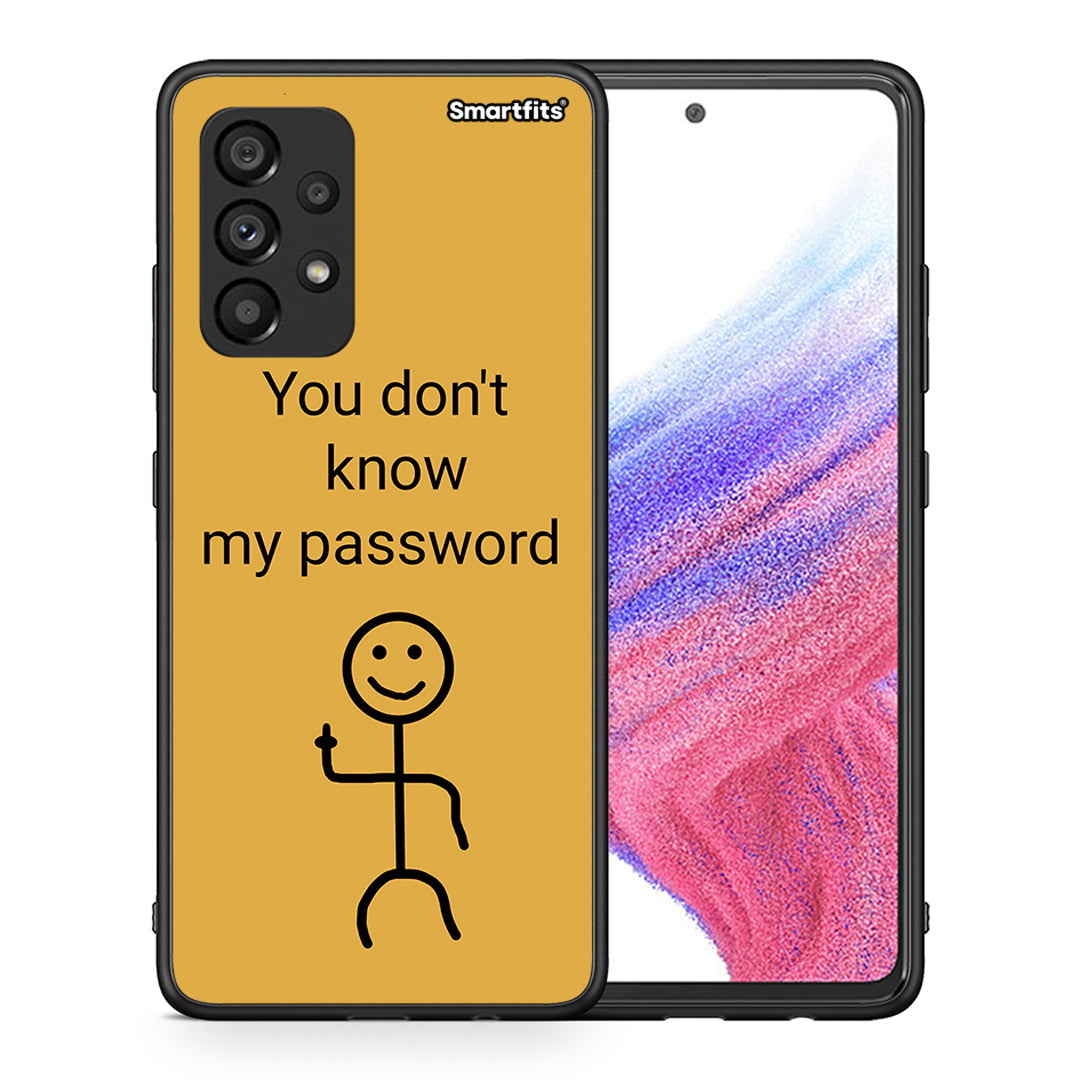 Θήκη Samsung A53 5G My Password από τη Smartfits με σχέδιο στο πίσω μέρος και μαύρο περίβλημα | Samsung A53 5G My Password case with colorful back and black bezels