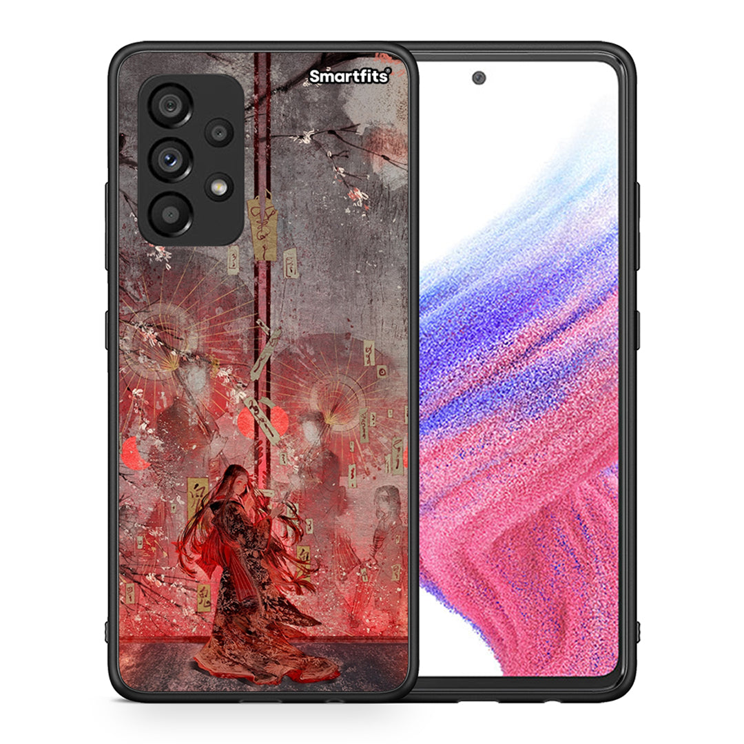 Θήκη Samsung A53 5G Nezuko Kamado από τη Smartfits με σχέδιο στο πίσω μέρος και μαύρο περίβλημα | Samsung A53 5G Nezuko Kamado case with colorful back and black bezels