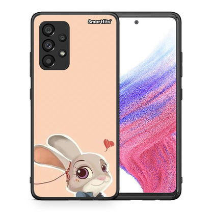 Θήκη Samsung A53 5G Nick Wilde And Judy Hopps Love 2 από τη Smartfits με σχέδιο στο πίσω μέρος και μαύρο περίβλημα | Samsung A53 5G Nick Wilde And Judy Hopps Love 2 case with colorful back and black bezels
