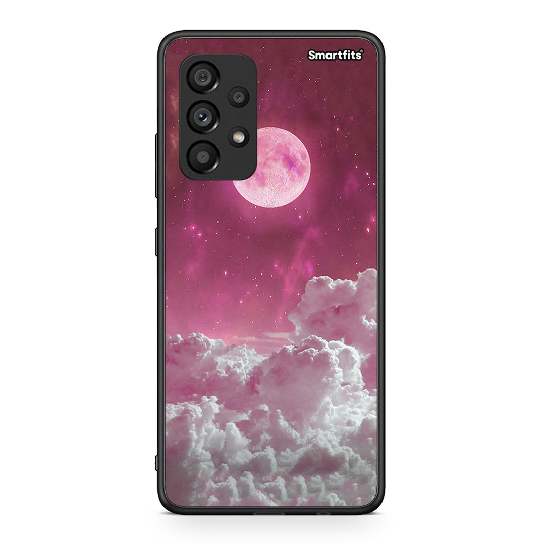 Samsung A53 5G Pink Moon Θήκη από τη Smartfits με σχέδιο στο πίσω μέρος και μαύρο περίβλημα | Smartphone case with colorful back and black bezels by Smartfits