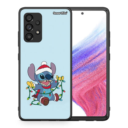 Θήκη Samsung A53 5G Santa Stich από τη Smartfits με σχέδιο στο πίσω μέρος και μαύρο περίβλημα | Samsung A53 5G Santa Stich case with colorful back and black bezels