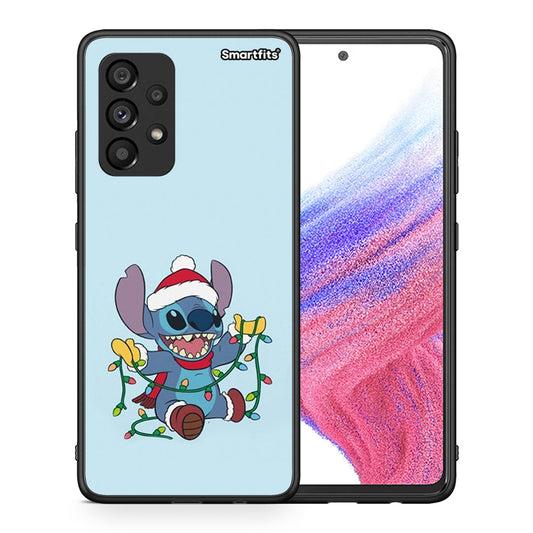 Θήκη Samsung A53 5G Santa Stich από τη Smartfits με σχέδιο στο πίσω μέρος και μαύρο περίβλημα | Samsung A53 5G Santa Stich case with colorful back and black bezels