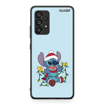 Samsung A53 5G Santa Stich θήκη από τη Smartfits με σχέδιο στο πίσω μέρος και μαύρο περίβλημα | Smartphone case with colorful back and black bezels by Smartfits
