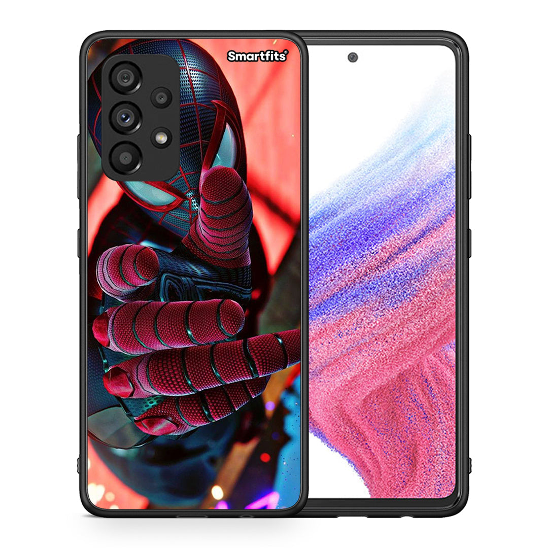 Θήκη Samsung A53 5G Spider Hand από τη Smartfits με σχέδιο στο πίσω μέρος και μαύρο περίβλημα | Samsung A53 5G Spider Hand case with colorful back and black bezels