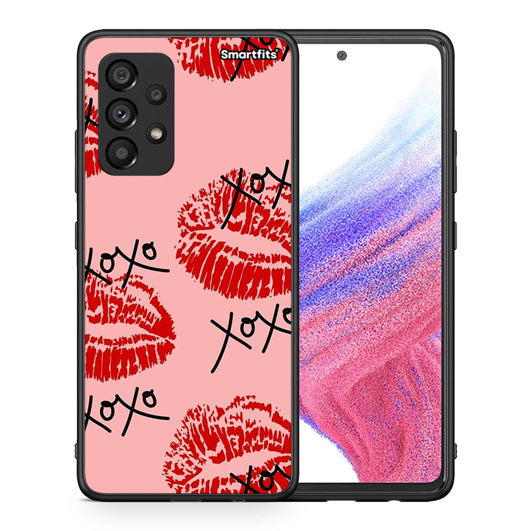 Θήκη Samsung A53 5G XOXO Lips από τη Smartfits με σχέδιο στο πίσω μέρος και μαύρο περίβλημα | Samsung A53 5G XOXO Lips case with colorful back and black bezels