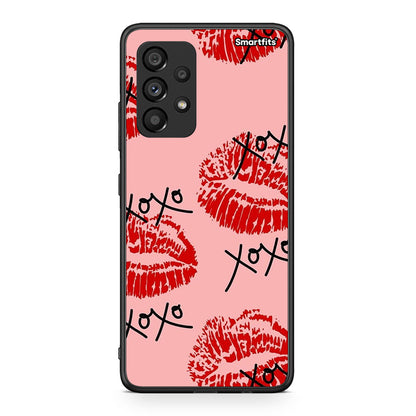 Samsung A53 5G XOXO Lips θήκη από τη Smartfits με σχέδιο στο πίσω μέρος και μαύρο περίβλημα | Smartphone case with colorful back and black bezels by Smartfits