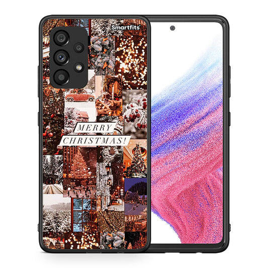 Θήκη Samsung A53 5G Xmas Collage από τη Smartfits με σχέδιο στο πίσω μέρος και μαύρο περίβλημα | Samsung A53 5G Xmas Collage case with colorful back and black bezels