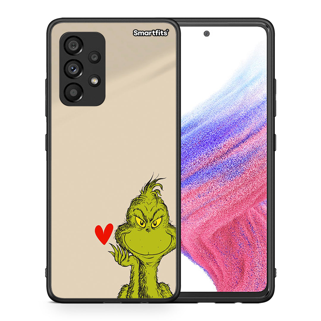 Θήκη Samsung A53 5G Xmas Grinch από τη Smartfits με σχέδιο στο πίσω μέρος και μαύρο περίβλημα | Samsung A53 5G Xmas Grinch case with colorful back and black bezels