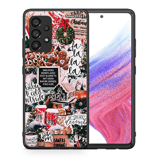 Θήκη Samsung A53 5G Xmas Habbits από τη Smartfits με σχέδιο στο πίσω μέρος και μαύρο περίβλημα | Samsung A53 5G Xmas Habbits case with colorful back and black bezels