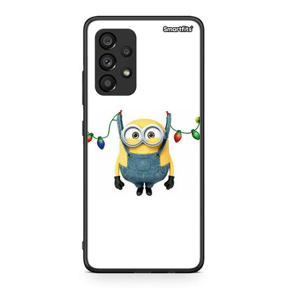 Samsung A53 5G Xmas Minion Lights θήκη από τη Smartfits με σχέδιο στο πίσω μέρος και μαύρο περίβλημα | Smartphone case with colorful back and black bezels by Smartfits